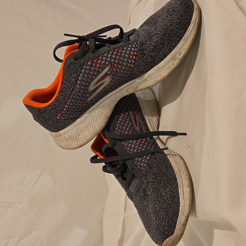 Skechers Gray and Orange Athletic Shoes